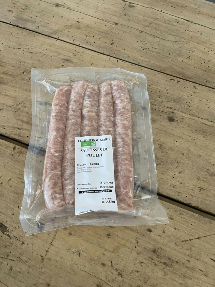 Saucisses de poulets sous vide