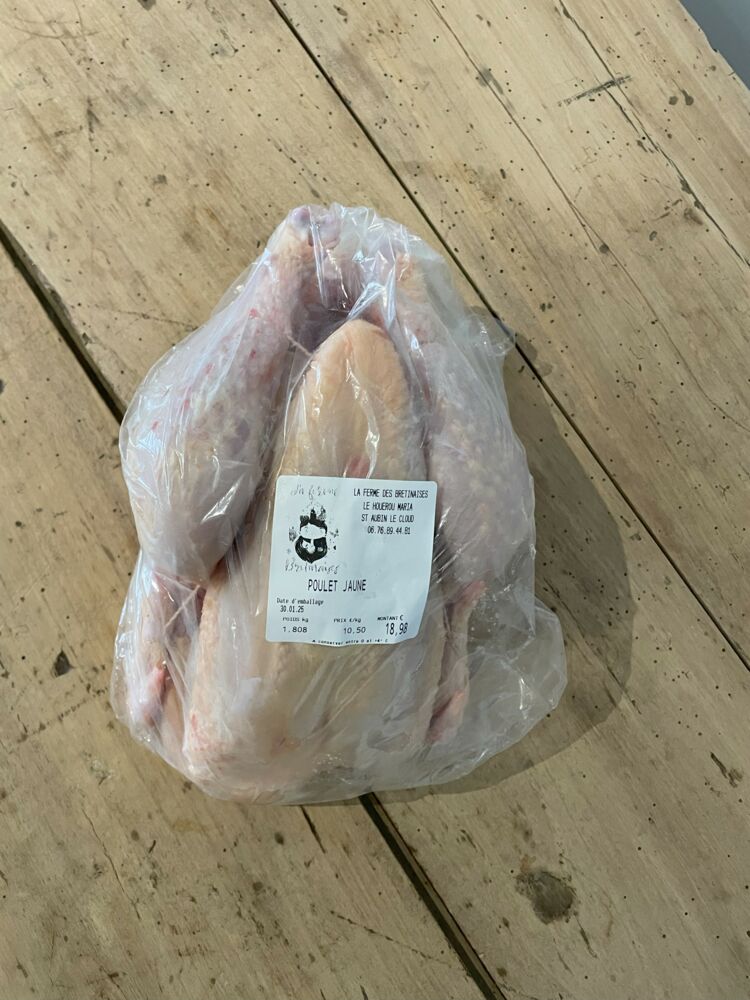 Poulet jaune "cou nu" 1.8kg